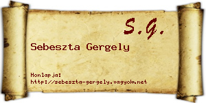 Sebeszta Gergely névjegykártya